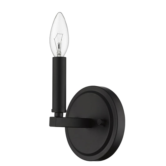 One Light Matte Black Wall Sconce - Homeroots