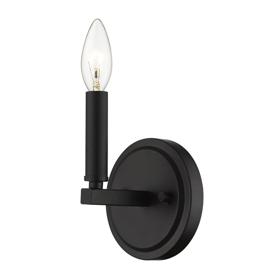 One Light Matte Black Wall Sconce - Homeroots