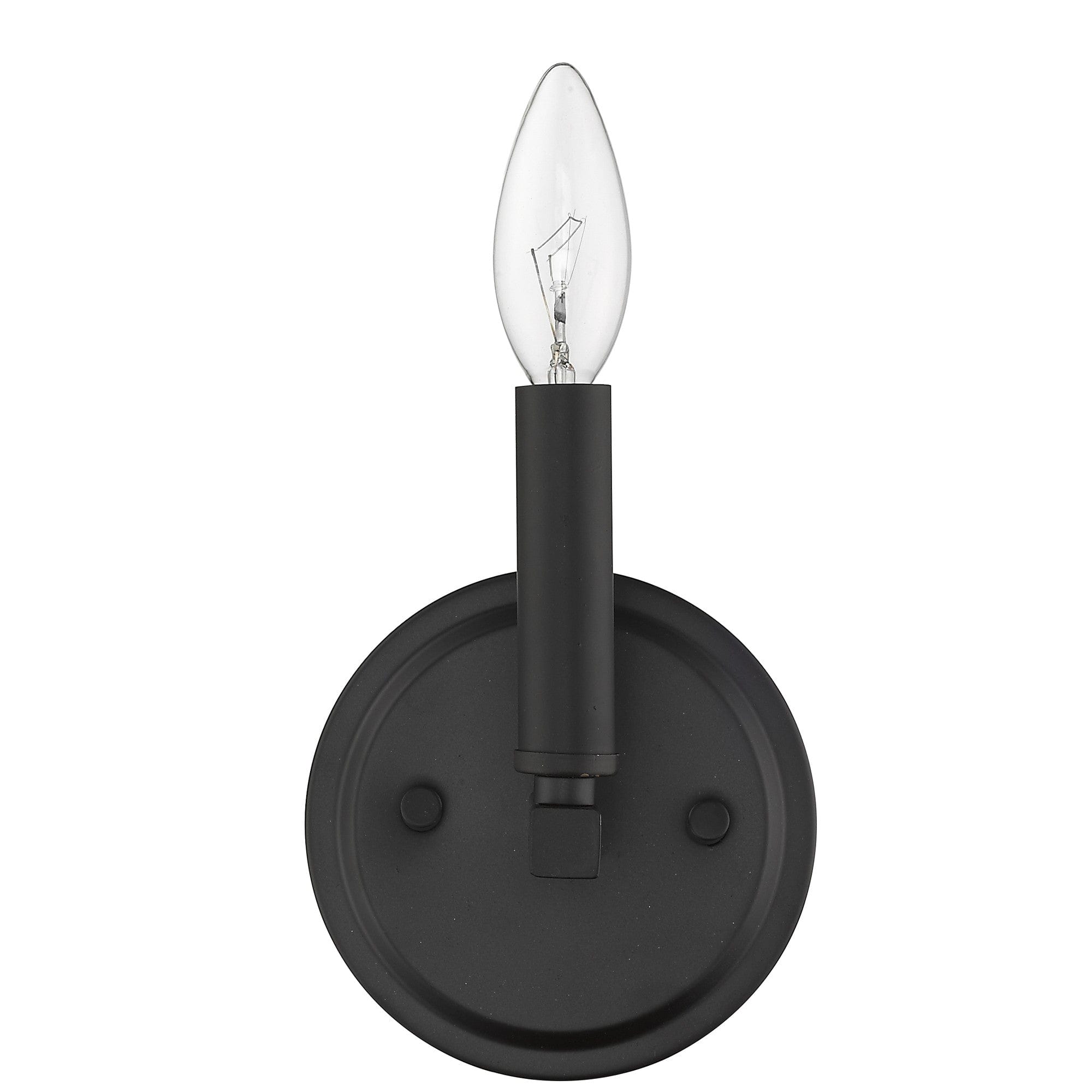One Light Matte Black Wall Sconce - Homeroots