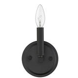 One Light Matte Black Wall Sconce - Homeroots