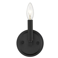 One Light Matte Black Wall Sconce - Homeroots