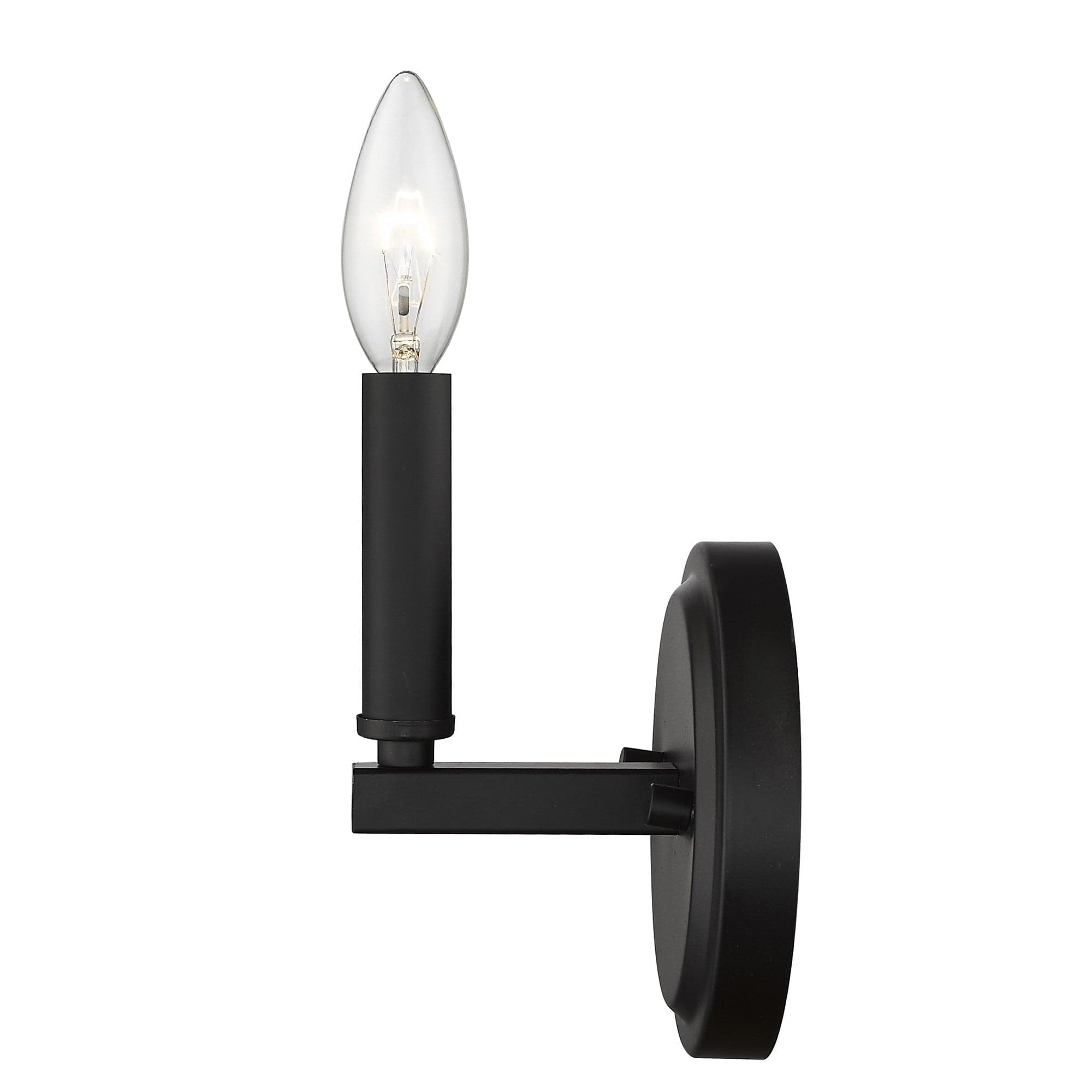 One Light Matte Black Wall Sconce - Homeroots