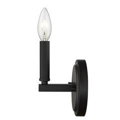 One Light Matte Black Wall Sconce - Homeroots