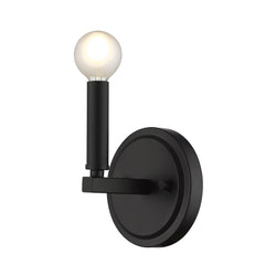 One Light Matte Black Wall Sconce - Homeroots
