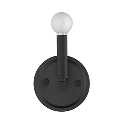 One Light Matte Black Wall Sconce - Homeroots