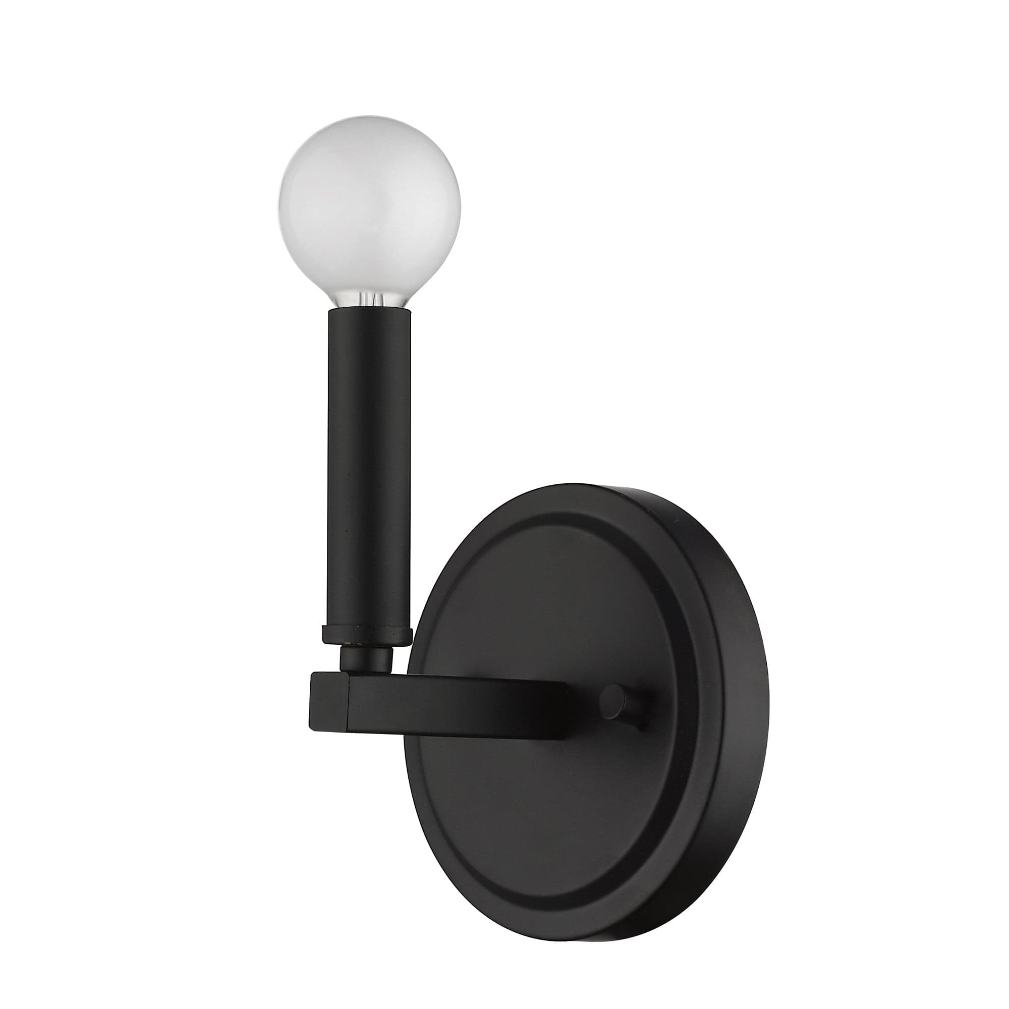 One Light Matte Black Wall Sconce - Homeroots