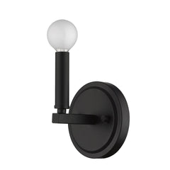 One Light Matte Black Wall Sconce - Homeroots