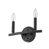 Two Light Matte Black Wall Sconce - Homeroots
