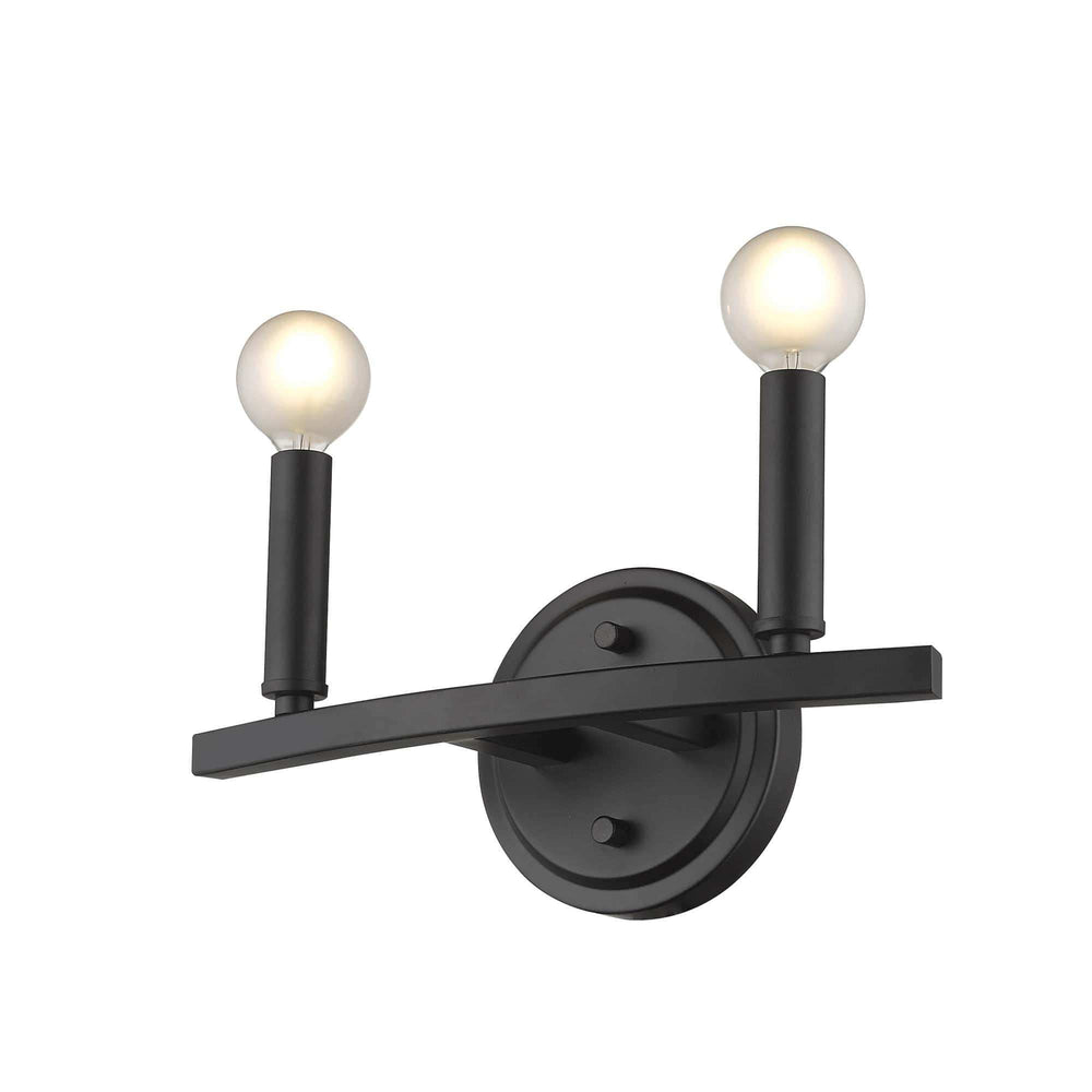 Two Light Matte Black Wall Sconce - Homeroots - Flyclothing LLC