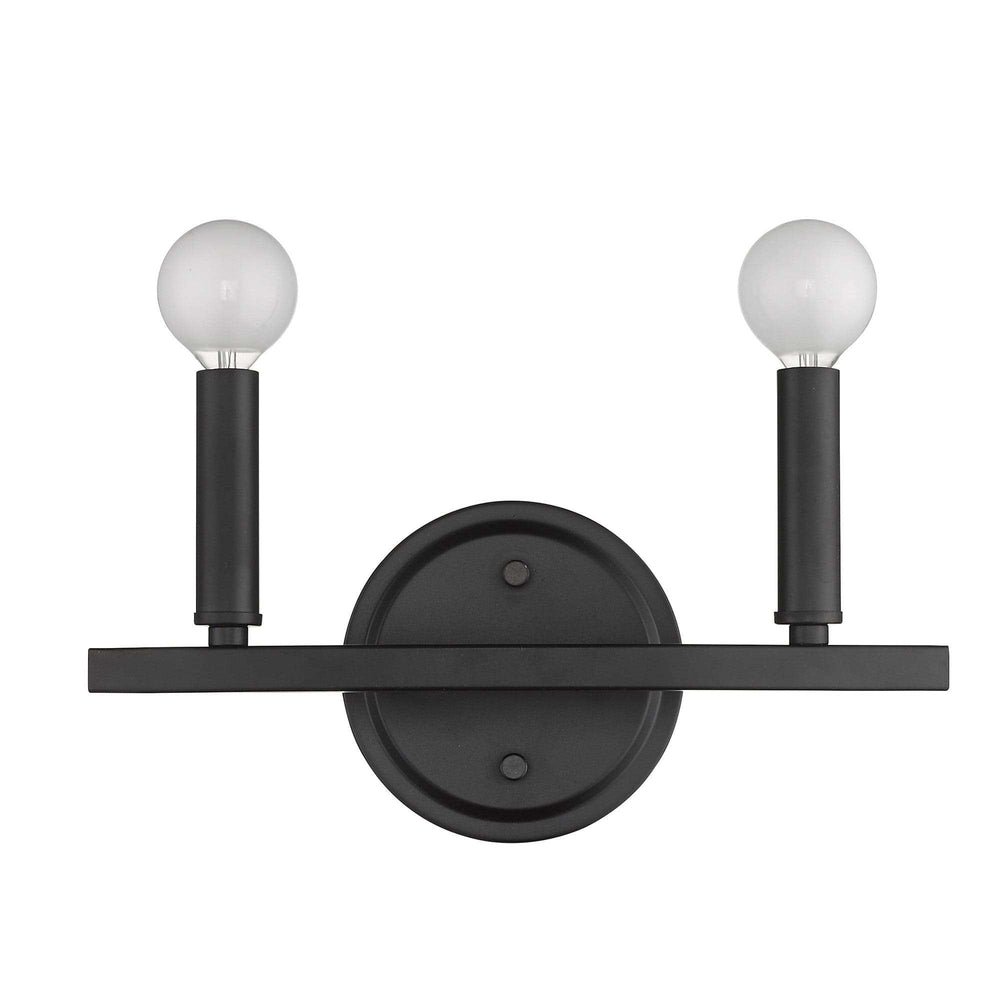 Two Light Matte Black Wall Sconce - Homeroots - Flyclothing LLC