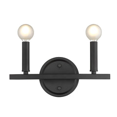 Two Light Matte Black Wall Sconce