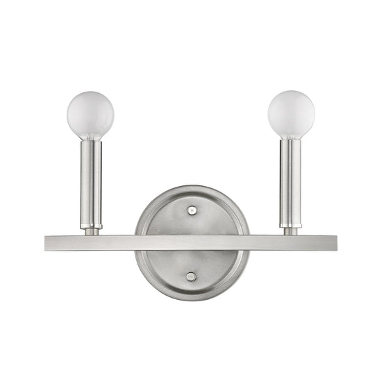 Two Light Silver Wall Sconce - Homeroots