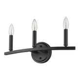 Three Light Matte Black Wall Sconce - Homeroots