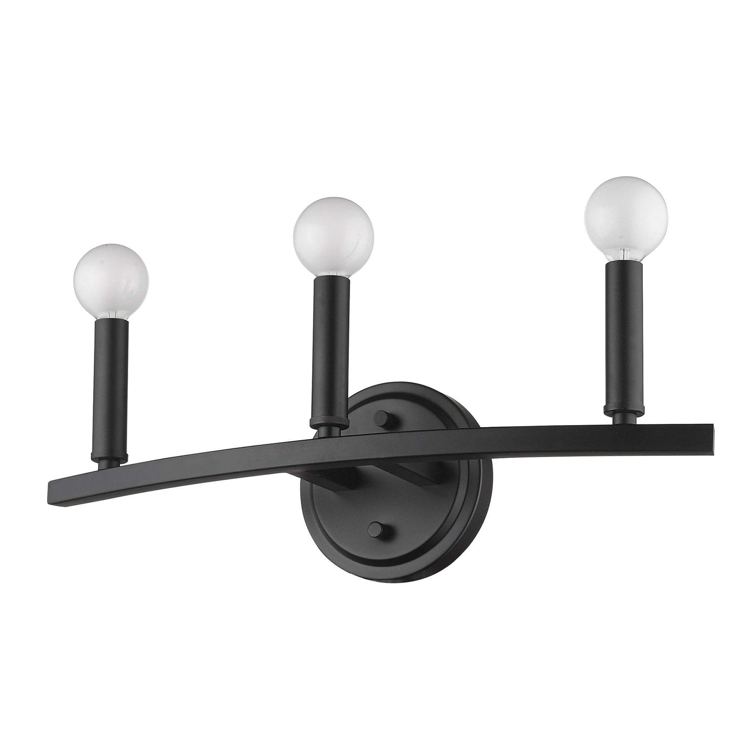 Three Light Matte Black Wall Sconce - Homeroots - Flyclothing LLC