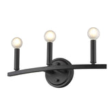 Three Light Matte Black Wall Sconce - Homeroots - Flyclothing LLC