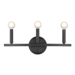 Three Light Matte Black Wall Sconce - Homeroots