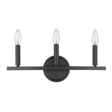 Three Light Matte Black Wall Sconce - Homeroots - Flyclothing LLC