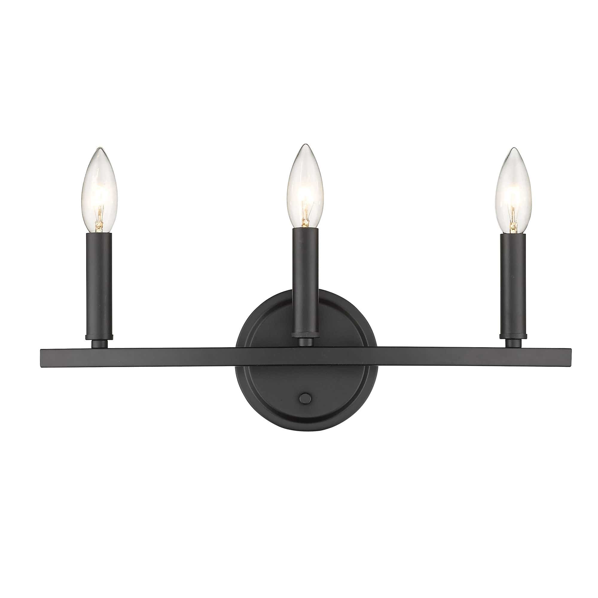 Three Light Matte Black Wall Sconce - Homeroots
