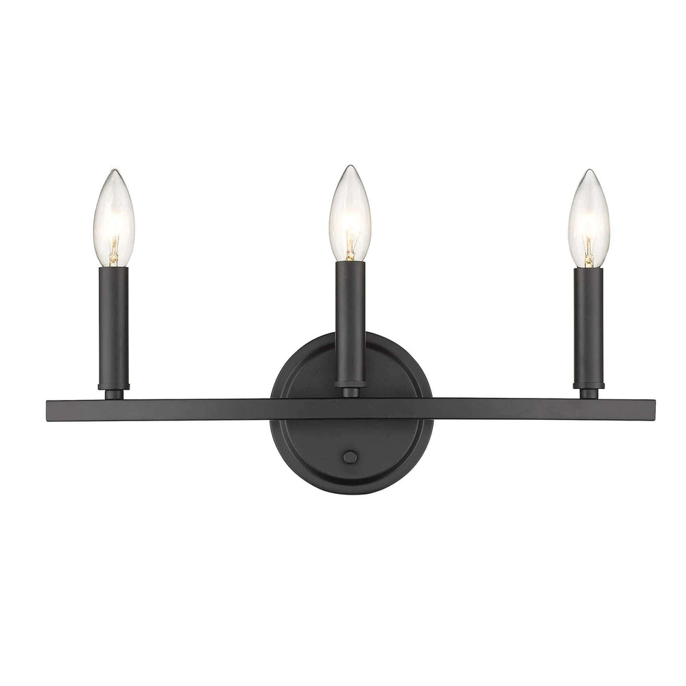 Three Light Matte Black Wall Sconce - Homeroots - Flyclothing LLC