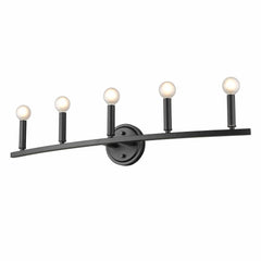 Sawyer 5-Light Matte Black Vanity - Homeroots