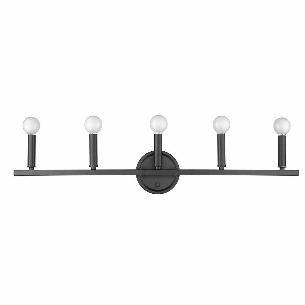 Sawyer 5-Light Matte Black Vanity - Homeroots - Flyclothing LLC