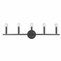 Sawyer 5-Light Matte Black Vanity - Homeroots