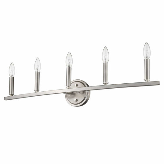 Sawyer 5-Light Satin Nickel Vanity - Homeroots