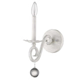 Modern Farmhouse Rustic White and Crystal Wall Sconce - Homeroots - Flyclothing LLC