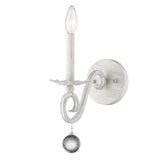 Modern Farmhouse Rustic White and Crystal Wall Sconce - Homeroots - Flyclothing LLC