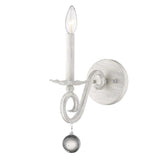 Modern Farmhouse Rustic White and Crystal Wall Sconce - Homeroots - Flyclothing LLC