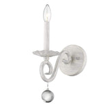Modern Farmhouse Rustic White and Crystal Wall Sconce - Homeroots - Flyclothing LLC