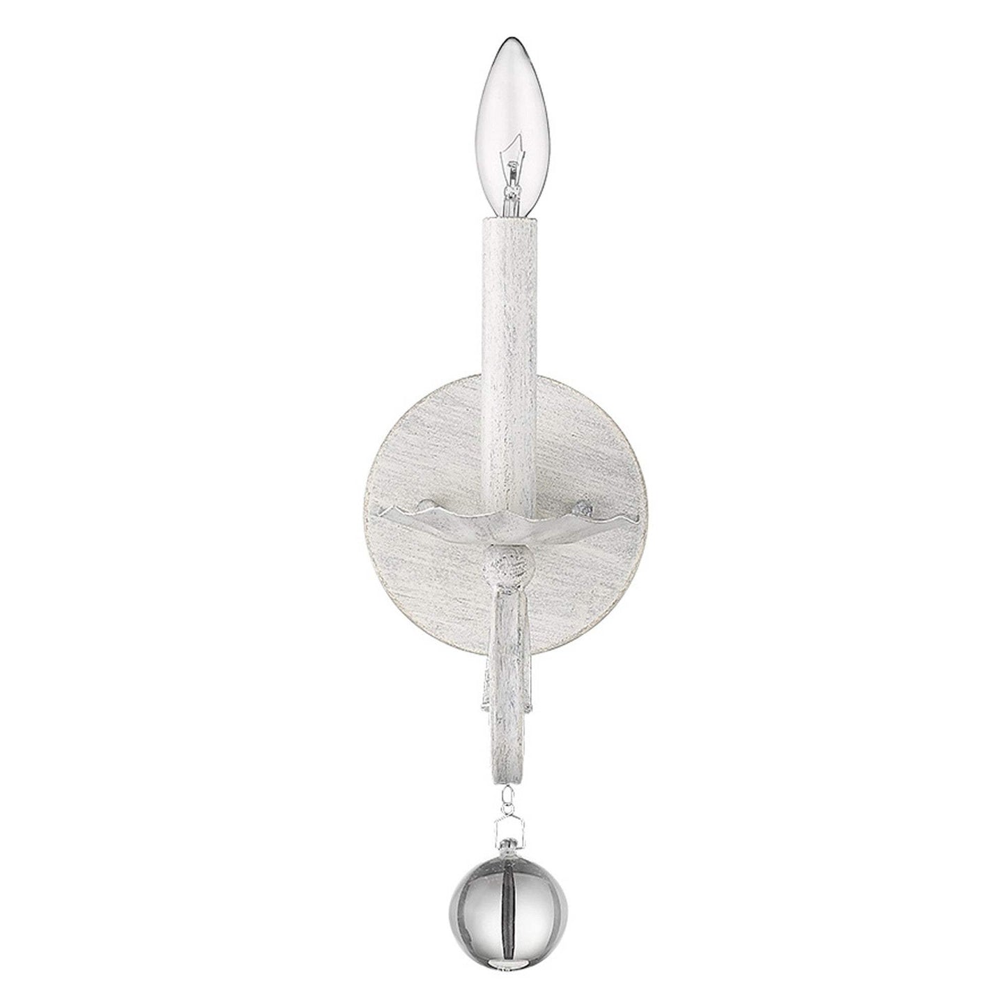 Modern Farmhouse Rustic White and Crystal Wall Sconce - Homeroots - Flyclothing LLC