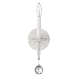 Modern Farmhouse Rustic White and Crystal Wall Sconce - Homeroots - Flyclothing LLC