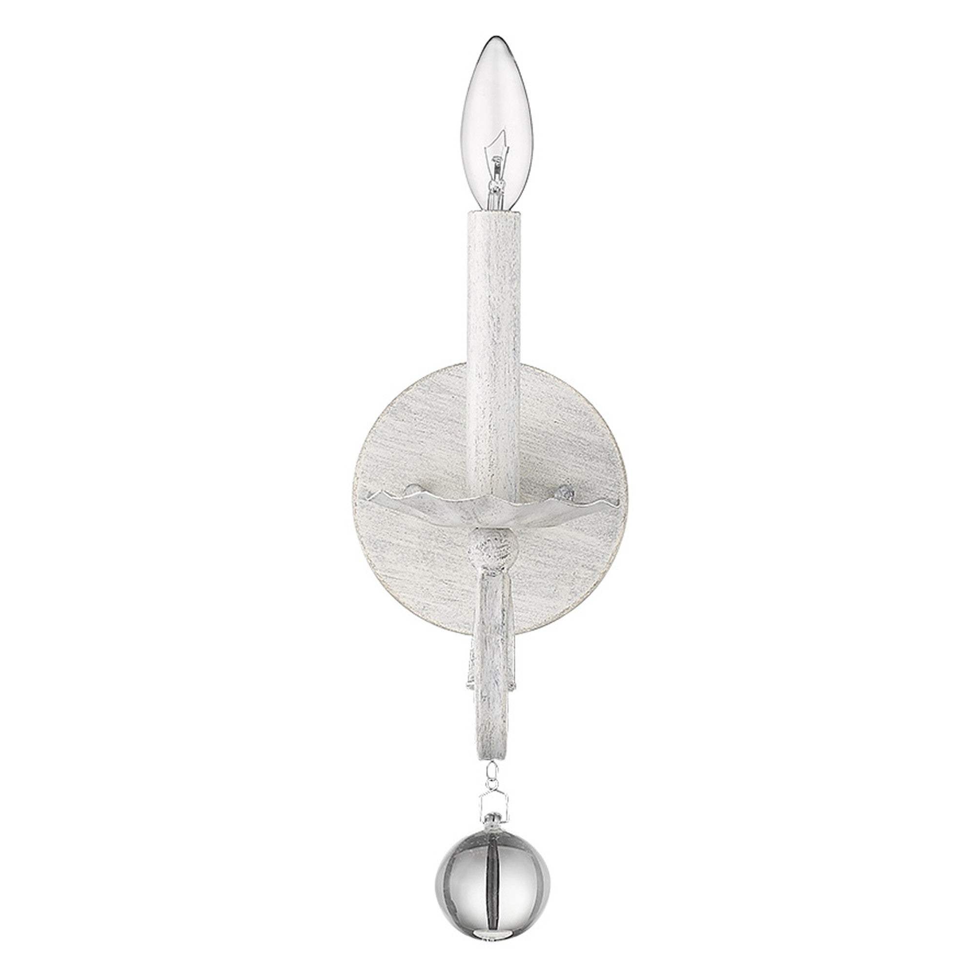 Modern Farmhouse Rustic White and Crystal Wall Sconce - Homeroots - Flyclothing LLC