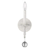 Modern Farmhouse Rustic White and Crystal Wall Sconce - Homeroots - Flyclothing LLC