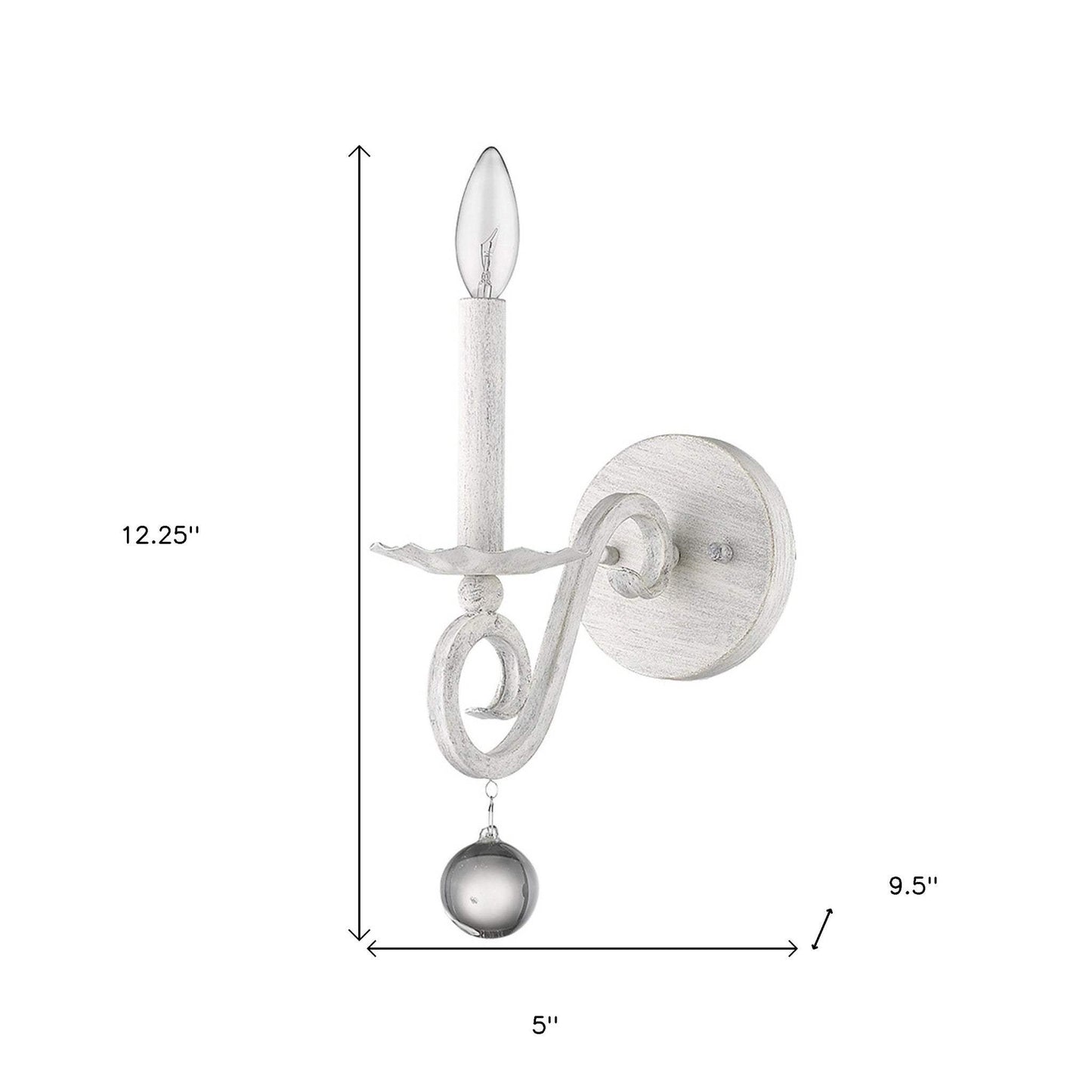 Modern Farmhouse Rustic White and Crystal Wall Sconce - Homeroots - Flyclothing LLC
