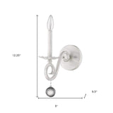 Modern Farmhouse Rustic White and Crystal Wall Sconce - Homeroots - Flyclothing LLC