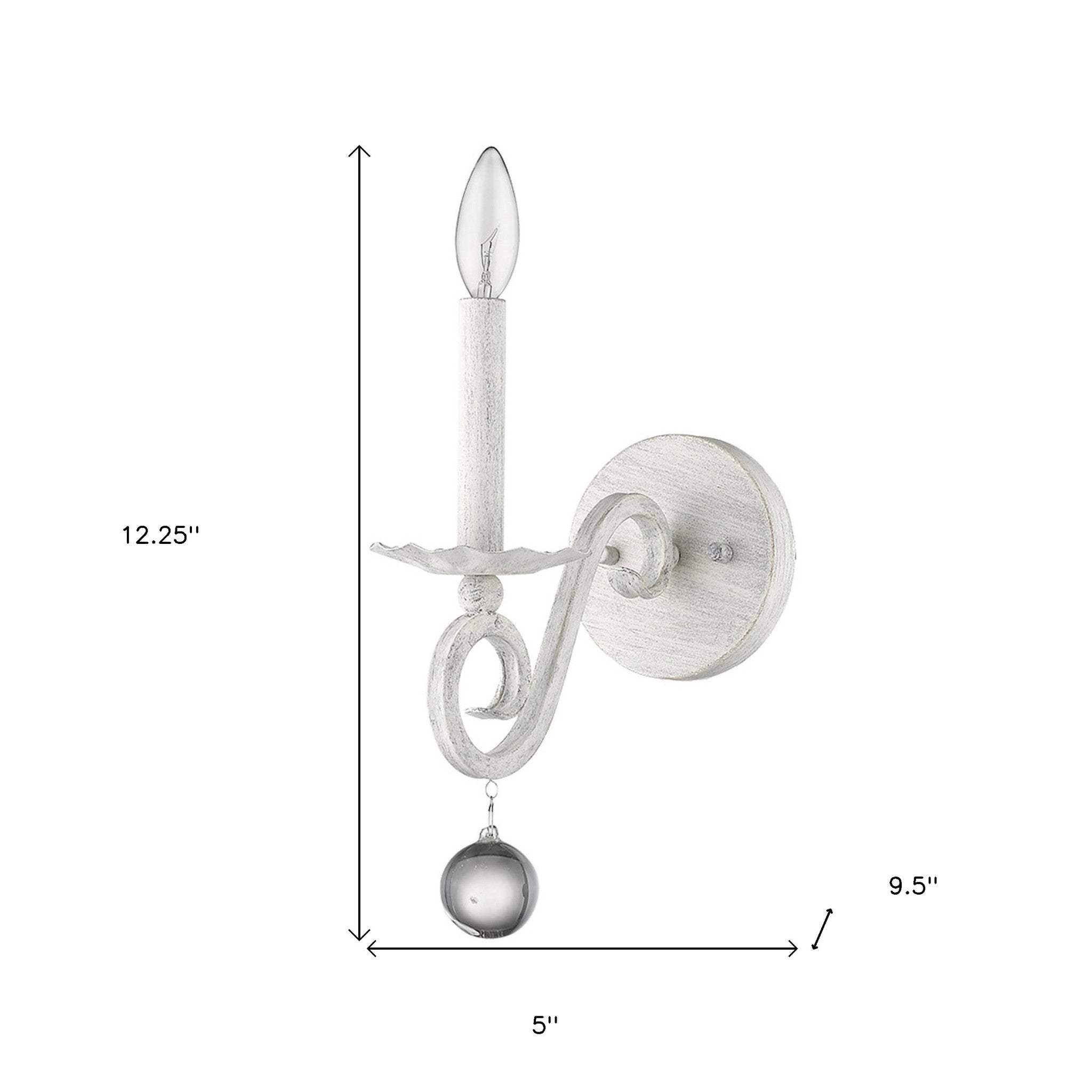 Modern Farmhouse Rustic White and Crystal Wall Sconce - Homeroots - Flyclothing LLC