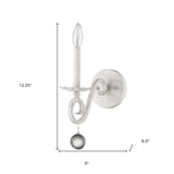 Modern Farmhouse Rustic White and Crystal Wall Sconce - Homeroots - Flyclothing LLC