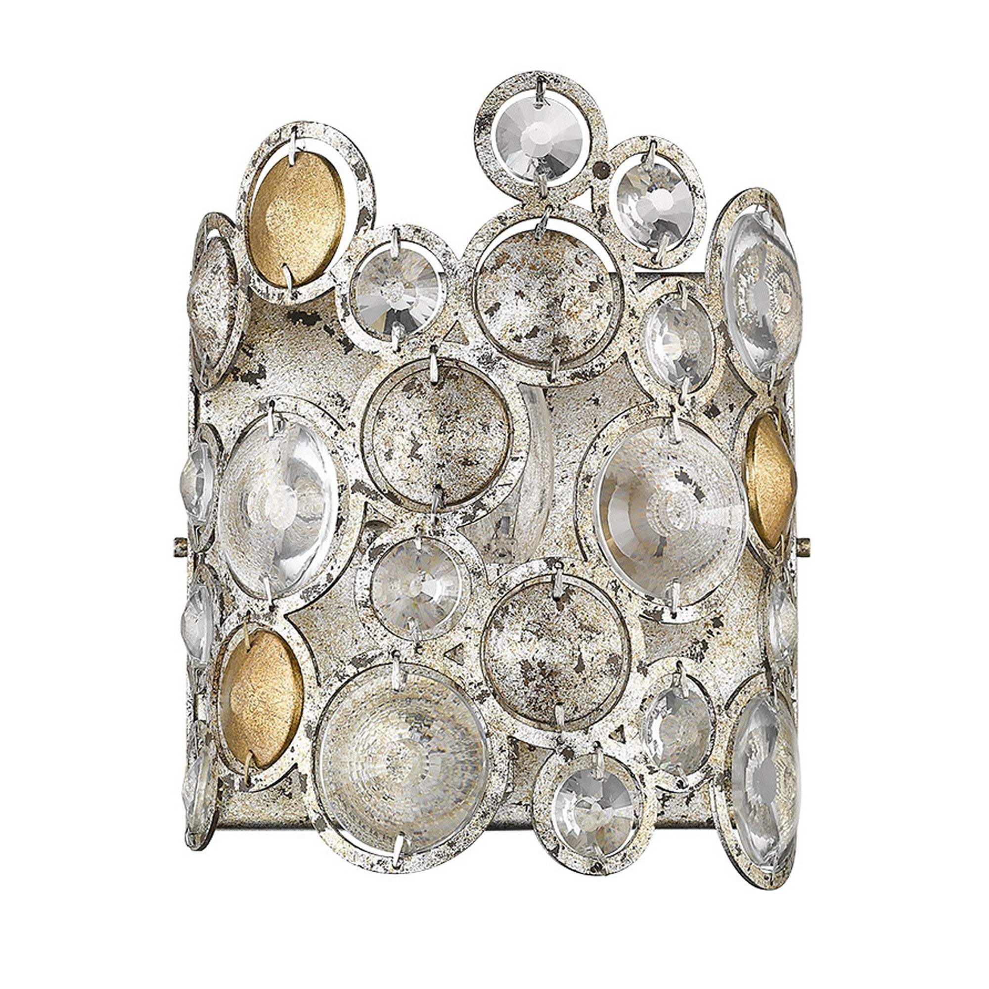 Vitozzi 1-Light Antique Silver Leaf Sconce - Homeroots - Flyclothing LLC