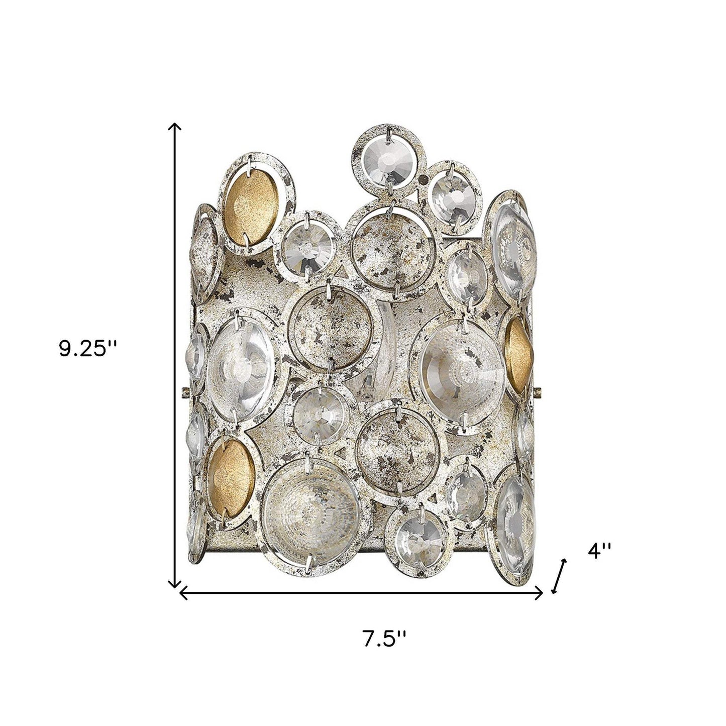 Vitozzi 1-Light Antique Silver Leaf Sconce - Homeroots - Flyclothing LLC