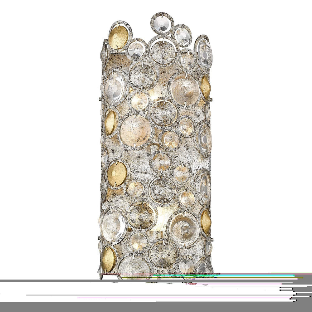Vitozzi 2-Light Antique Silver Leaf Sconce - Homeroots