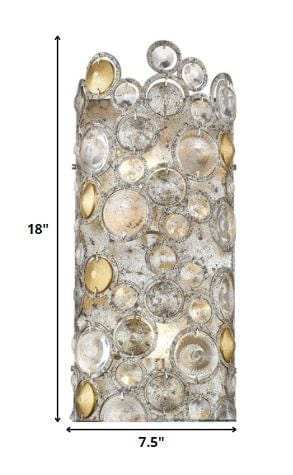 Vitozzi 2-Light Antique Silver Leaf Sconce - Homeroots - Flyclothing LLC