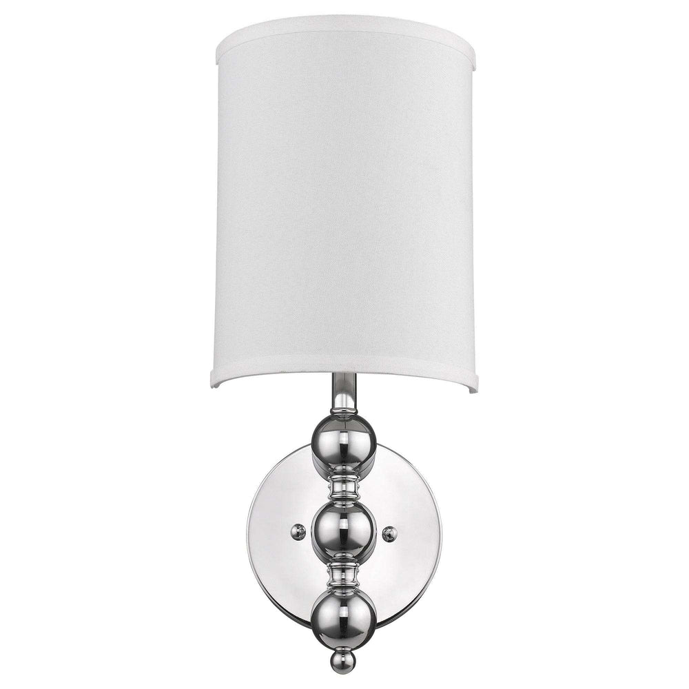 Silver Chrome Wall Light with Linen Fabric Shade - Homeroots - Flyclothing LLC