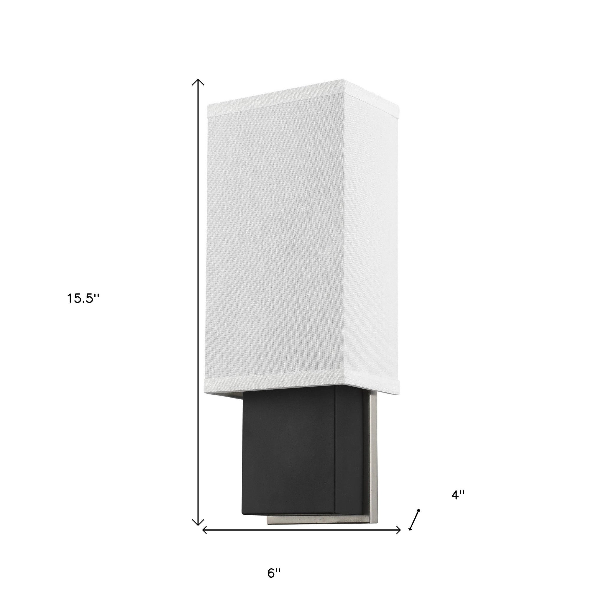 Rectangular Wall Sconce with Linen Fabric Shade - Homeroots