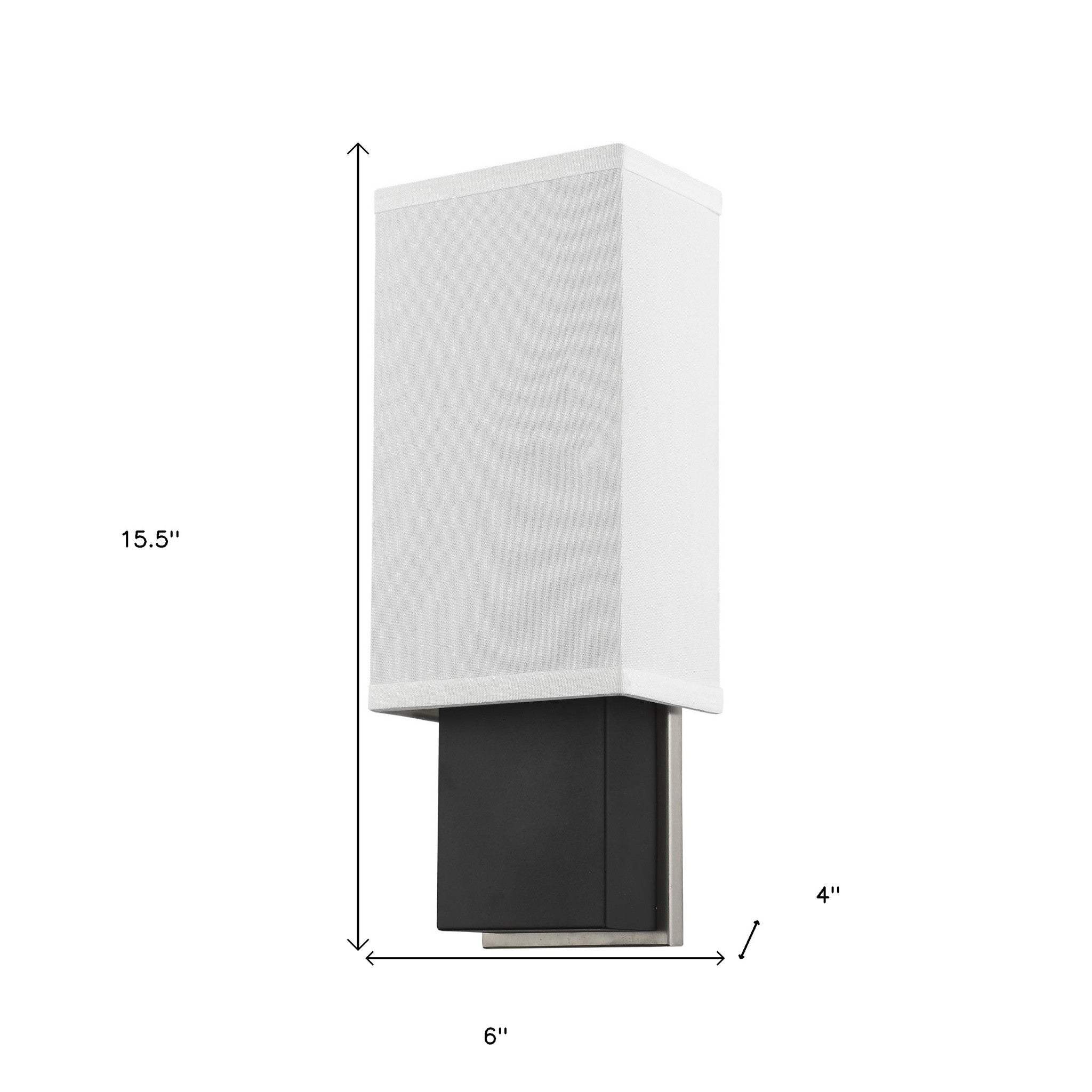 Rectangular Wall Sconce with Linen Fabric Shade - Homeroots - Flyclothing LLC