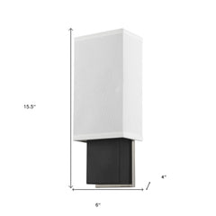 Rectangular Wall Sconce with Linen Fabric Shade - Homeroots