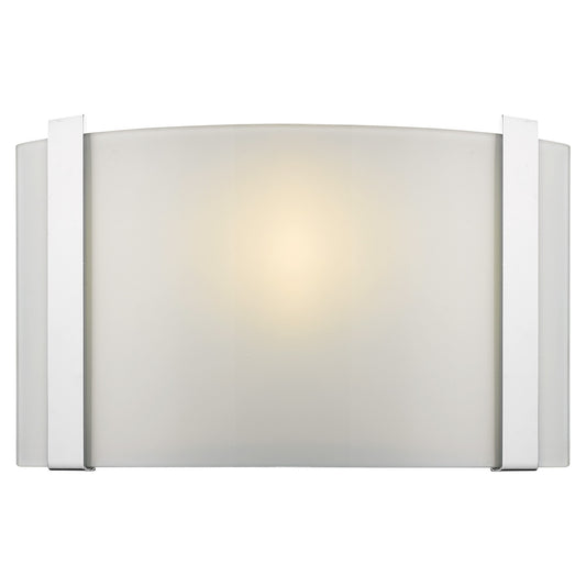 Polished Chrome Wall Sconce with Frosted Glass Shade