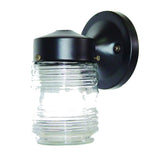 Black Standard Jelly Jar One Light Outdoor Wall Light - Homeroots