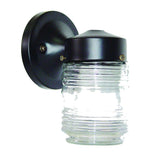 Black Standard Jelly Jar One Light Outdoor Wall Light - Homeroots
